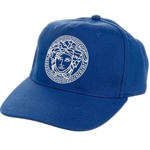 Versace Medusa logo blue baseball cap NWOT